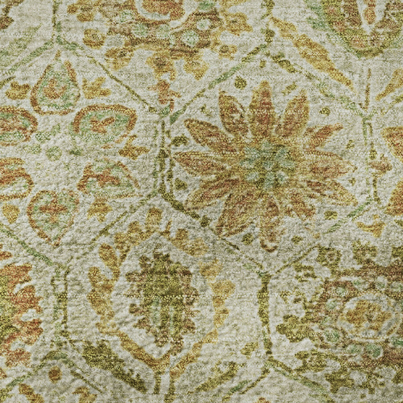 Premium Machine Washable Ralston AMF1938 Floral Rug, Rectangle 10' x 14'