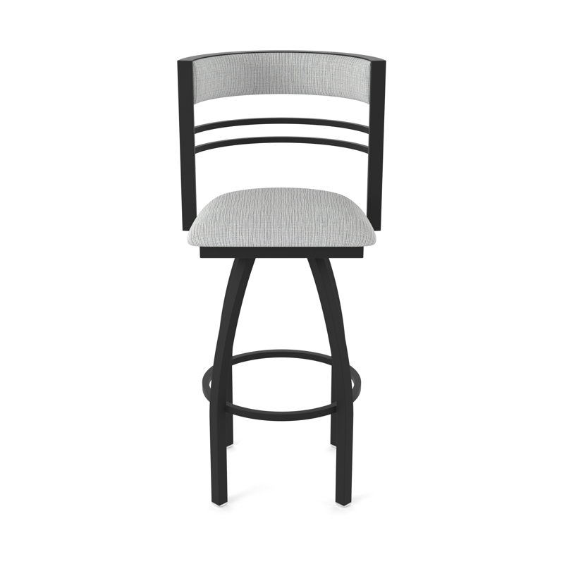 Hunter Swivel Stool, Tissu-graphique alpin, Black Wrinkle, Tabouret de bar (siège d'une hauteur de 36 po)