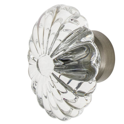 Oval Fluted Crystal 1 3/4" Cabinet Knob