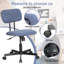 Chaise de travail sans accoudoirs en laine d'agneau 23 po pivotante réglable avec dossier capitonné-554103502-554103489