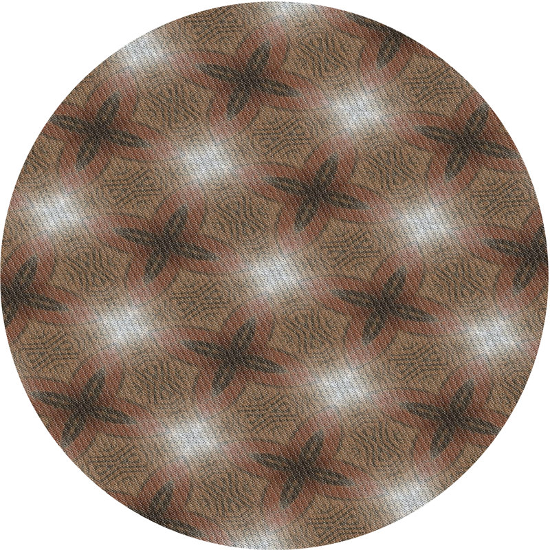 Tapis de zone brun à motif, Rond 5 pi