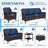 7-Piece Outdoor PE Wicker Patio Conversation Set with Sofas, Chairs, Ottomans, Side Table & Blue Cushions-1354125735