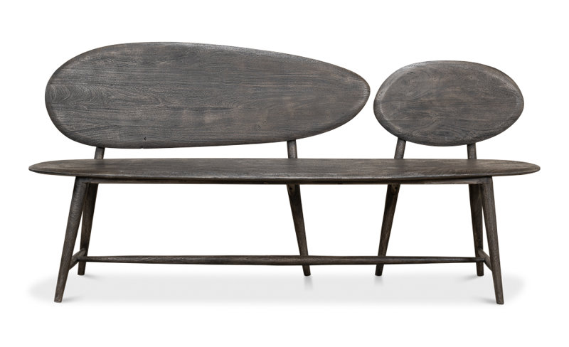 Melva Solid Wood Dining Bench, Gray