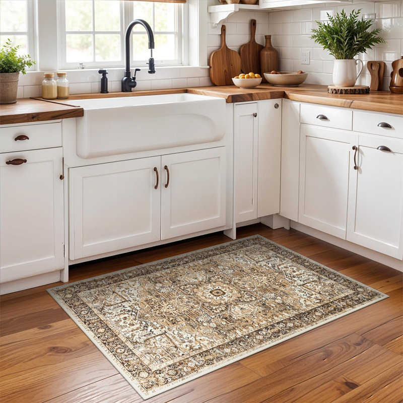 Fillender Washable Soft Vintage Rug Fashion Floral Rug For Living Room Dorm Decor, Rectangle 2' x 3'