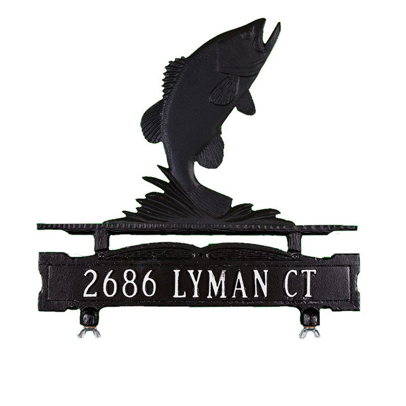 1-Line Mailbox Sign, Satin Black, Yes