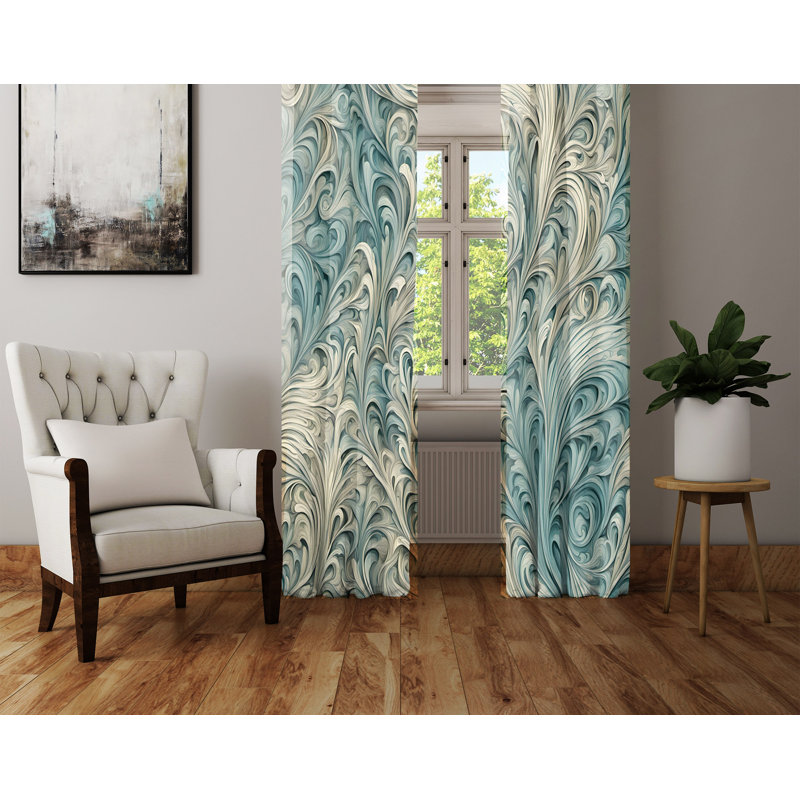 Paire de rideaux semi-transparents en polyester Brettany, L 40 po x L 52 po