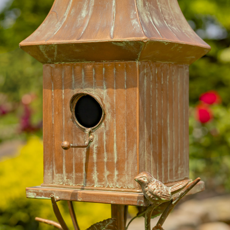 Maison d'oiseaux Bertraut H 64,5 po x l 9,5 po x P 8,25 po, Cuivre antique
