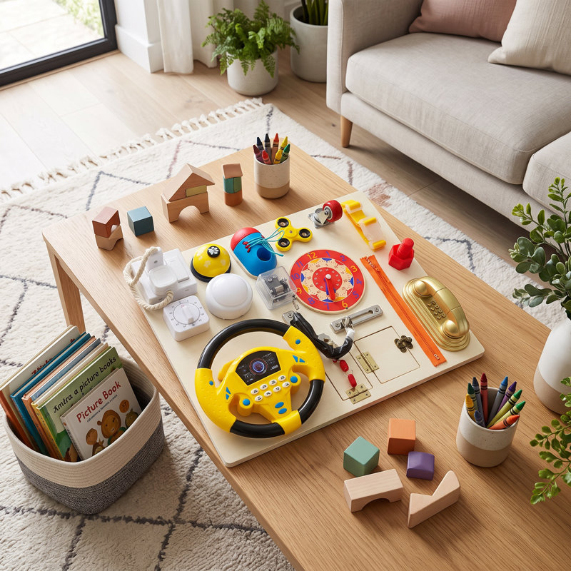 Grande planche d'activité en bois pour les tout-petits, Montessori