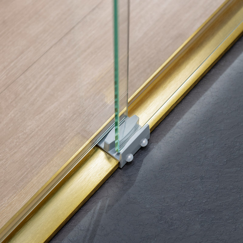 Double Sliding Shower Door 56-60" Width x 72"Height with 1/4"(6mm) Clear Tempered Glass, Brushed Gold