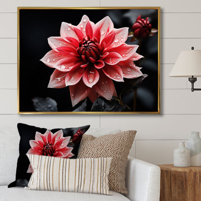 «Pink Dahlia Dazzling», reproduction d'art sur toile florale