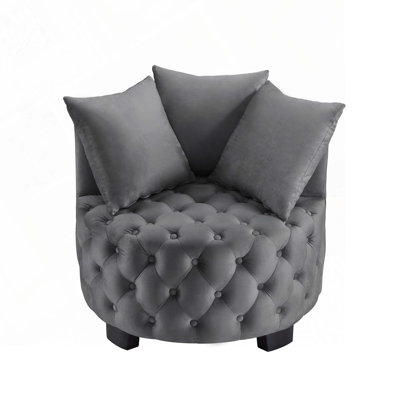 Upholstered Tufted Swivel Chair