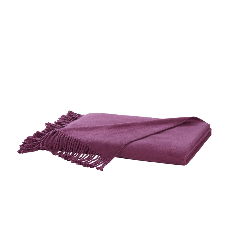 Tian Tian Hand Woven Throw Blanket, Plum
