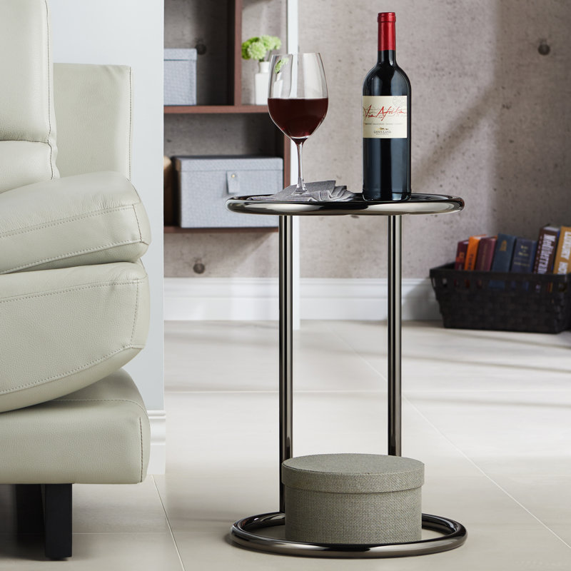 Arlo Glass Top End Table, Black