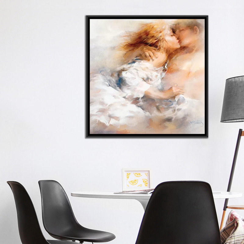 « passionné », impression sur toile, H 18 po x l 18 po x P 1,5 po, Toile avec cadre noir, Blanc