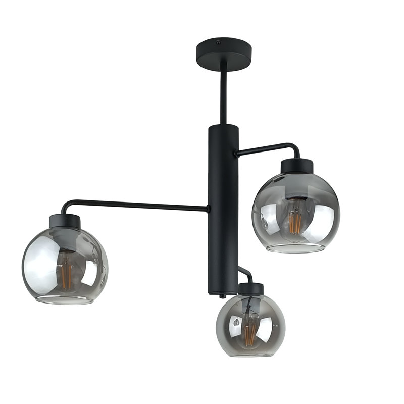 Araceliz Glass Semi Flush Mount, Smoky