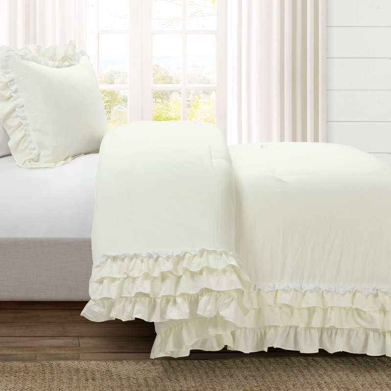 Ensemble de housse de couette ivoire 3 pièces, Simple très long