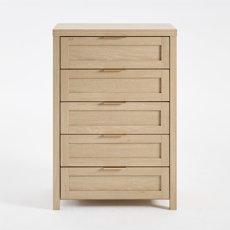 67 cm W Chest of 5 Drawers, Light Natural Oak
