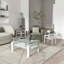Ensemble de 2, table basse moderne en verre trempé, table de bout, table carrée pour le salon, transparent / blanc