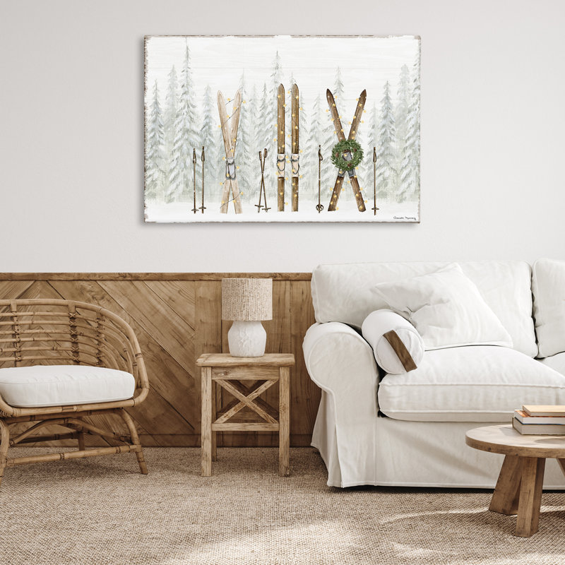 «Pine Lodge Ski Motif», art mural par Danielle Murray, 30" H x 45" W