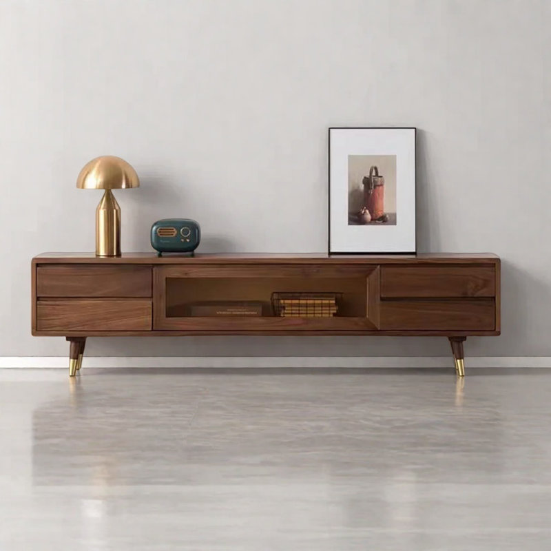 Meuble télé simple en bois, H 19,7 po x L 63 po x l 9,8 po