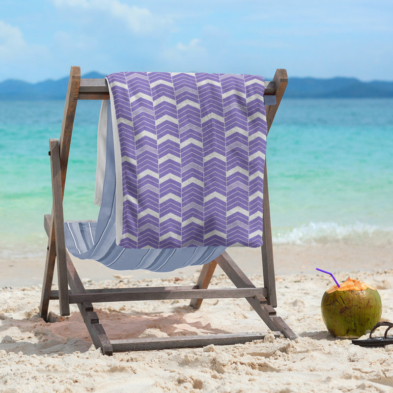 Stephenie Beach Towel, Purple/Light Gray