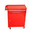 Armoire de rangement rouge à 5 outils avec roulettes verrouillables et tablette réglable pour atelier-1186600173