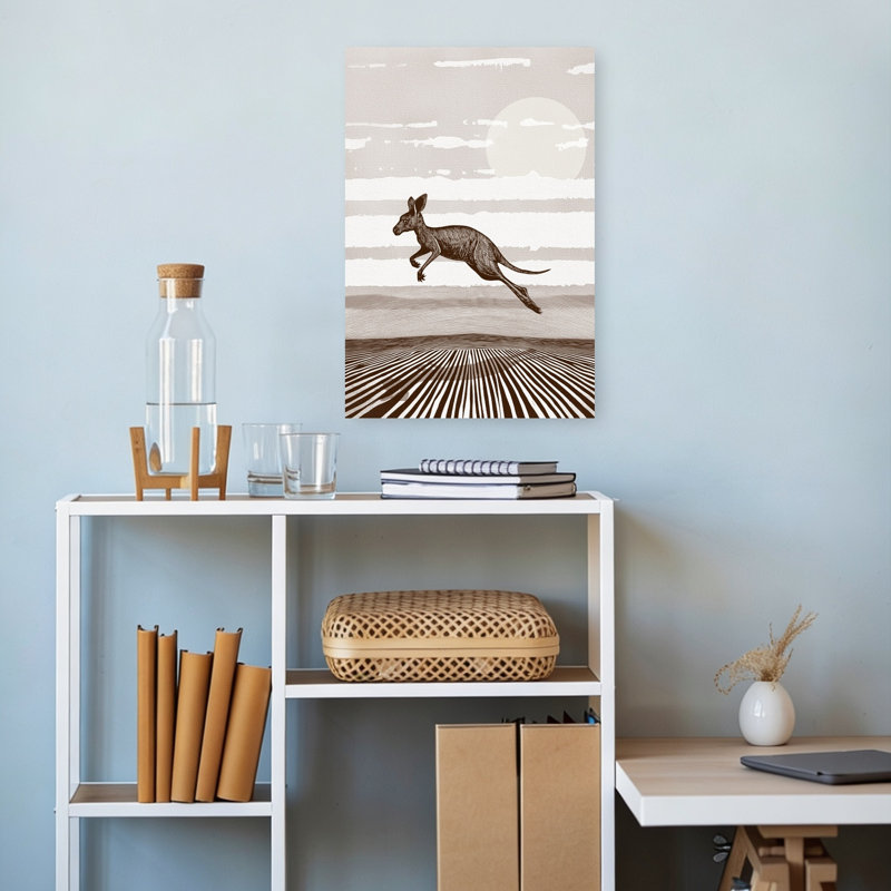 Reproduction d'art mural de paysage abstrait de la lune du désert, H 18 po x l 12 po