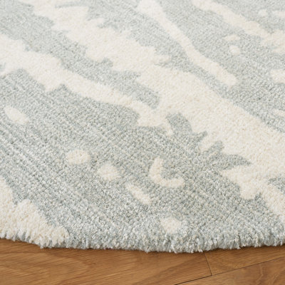 Tapis en viscose / laine touffeté à la main Valade en gris clair / ivoire