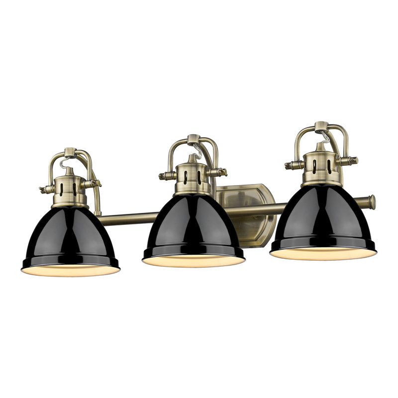 Drakeford Dimmable Vanity Light, Aged Brass, Black