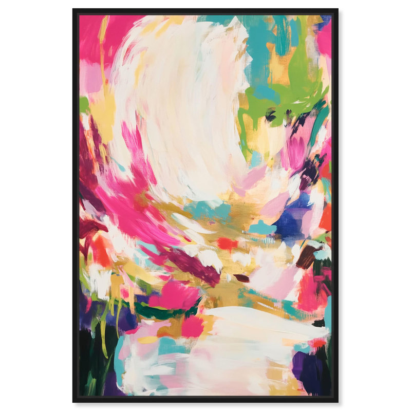 Toile Deep Bloom II par Art Remedy, Noir, H 16 po x l 11 po, Cadre flottant
