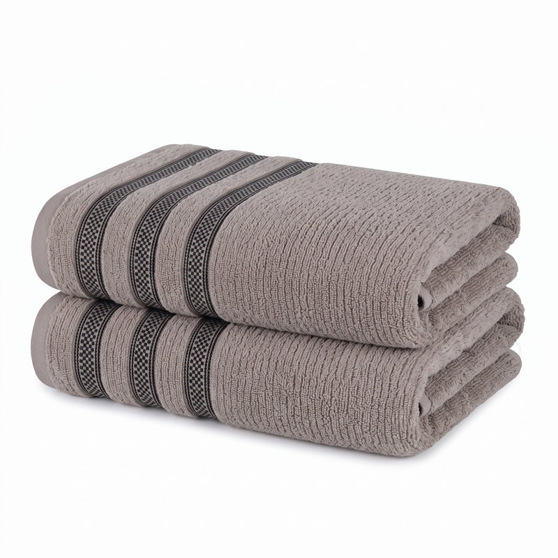 Serviettes de bain moelleuses 100% coton, Gris