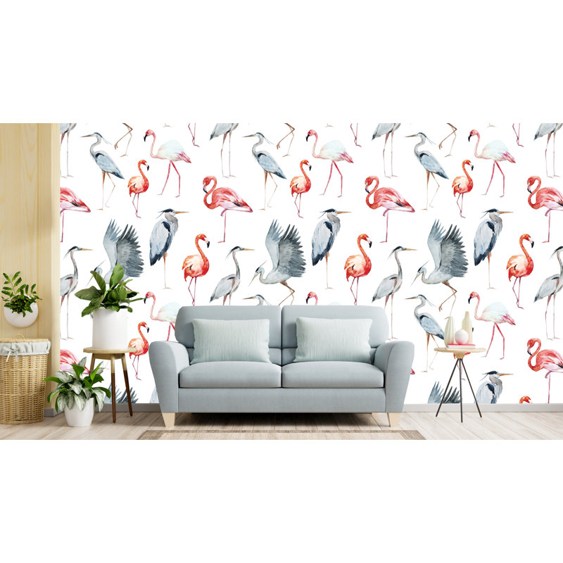 Papier peint amovible Brazell Flamants