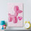 Joyeux chien ballon rose avec toile cœur - 10 x 16