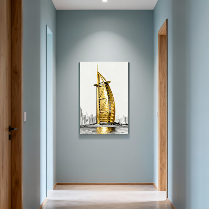 Scénario et paysages urbains Golden Burj Al Arab, H 18 po x l 12 po