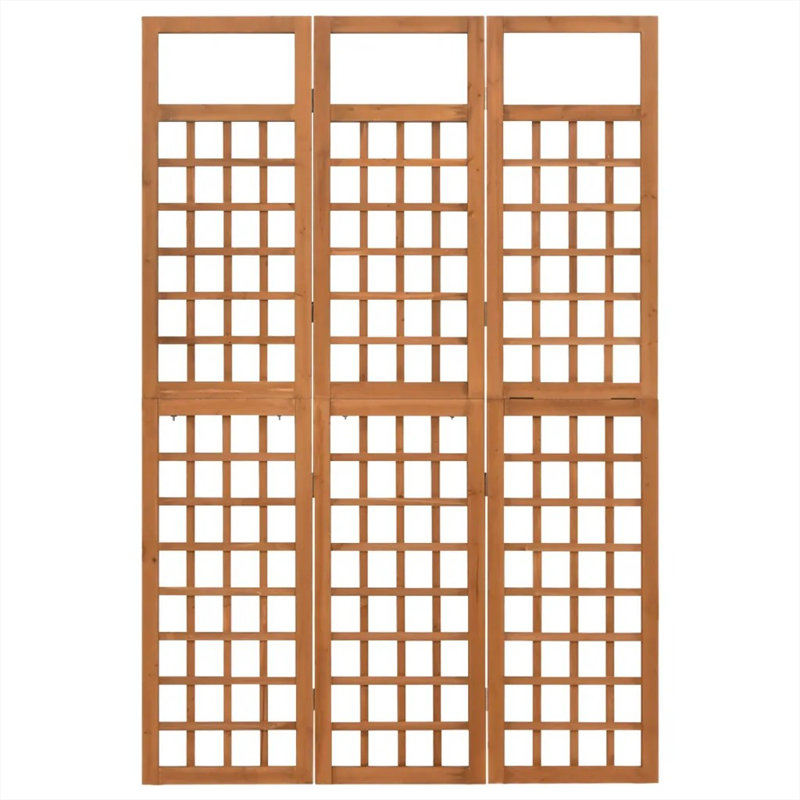Merritt Solid Wood Folding Room Divider, 3, Brown