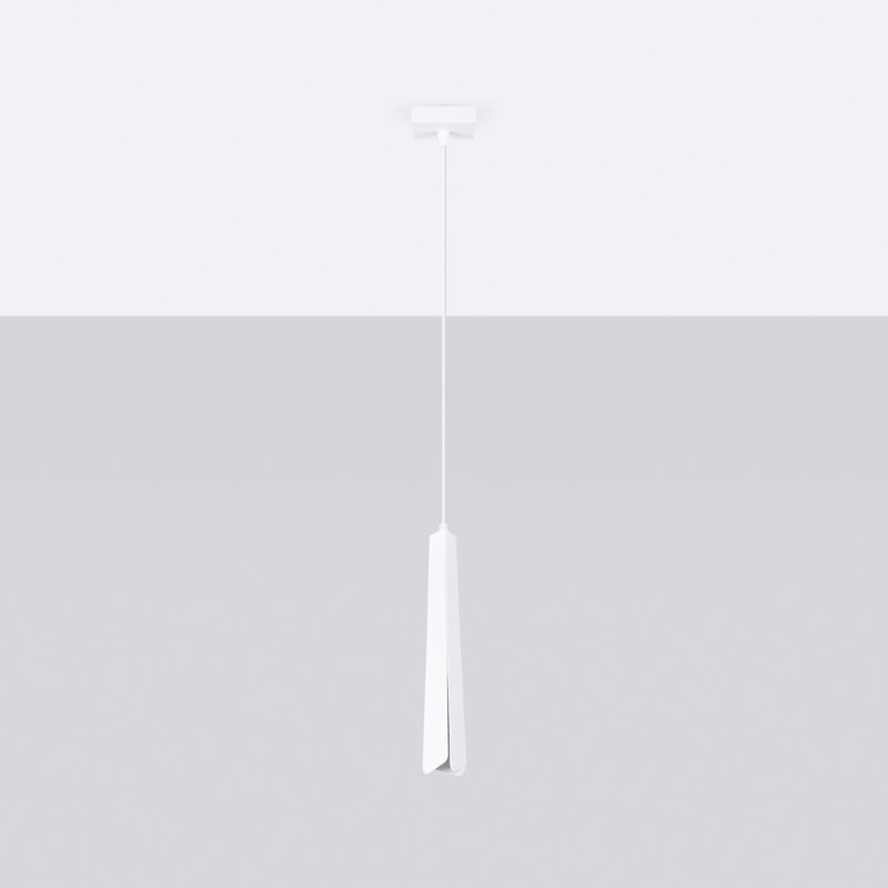 Bibianna 1 - Light Stainless Steel Pendant, White