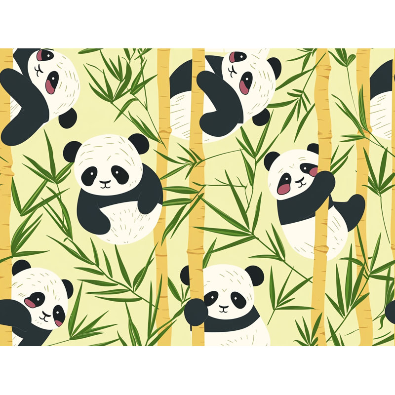 Rideau de douche Pandas - Décoration de salle de bain animaux, H 73 po x l 70 po