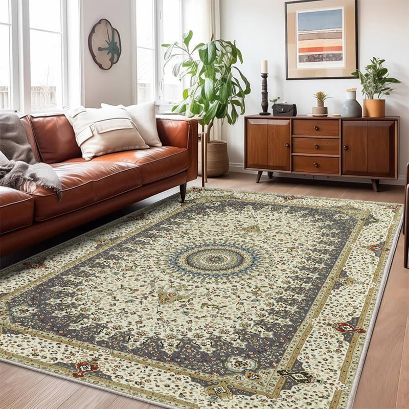 Audene Vintage Look Shag Area Rug, Rectangle 60 x 110 cm