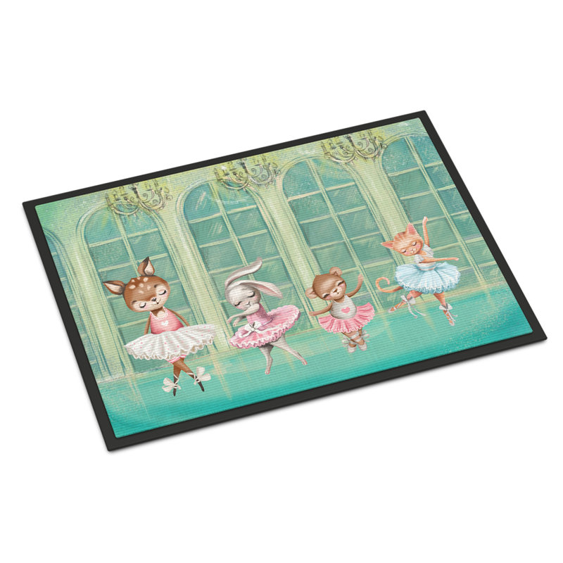 Tapis de porte antidérapant, Animaux ballerines qui dansent, l 18 po x L 27 po