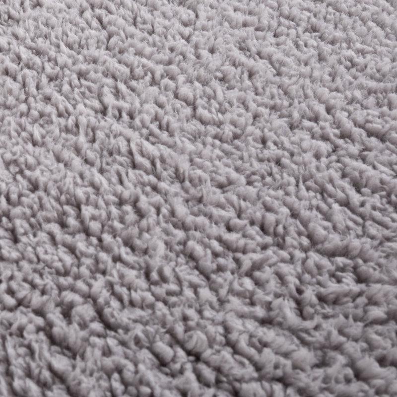 Housse de coussin en sherpa doux - Housse de coussin en sherpa en polyester doux et confortable, Gris