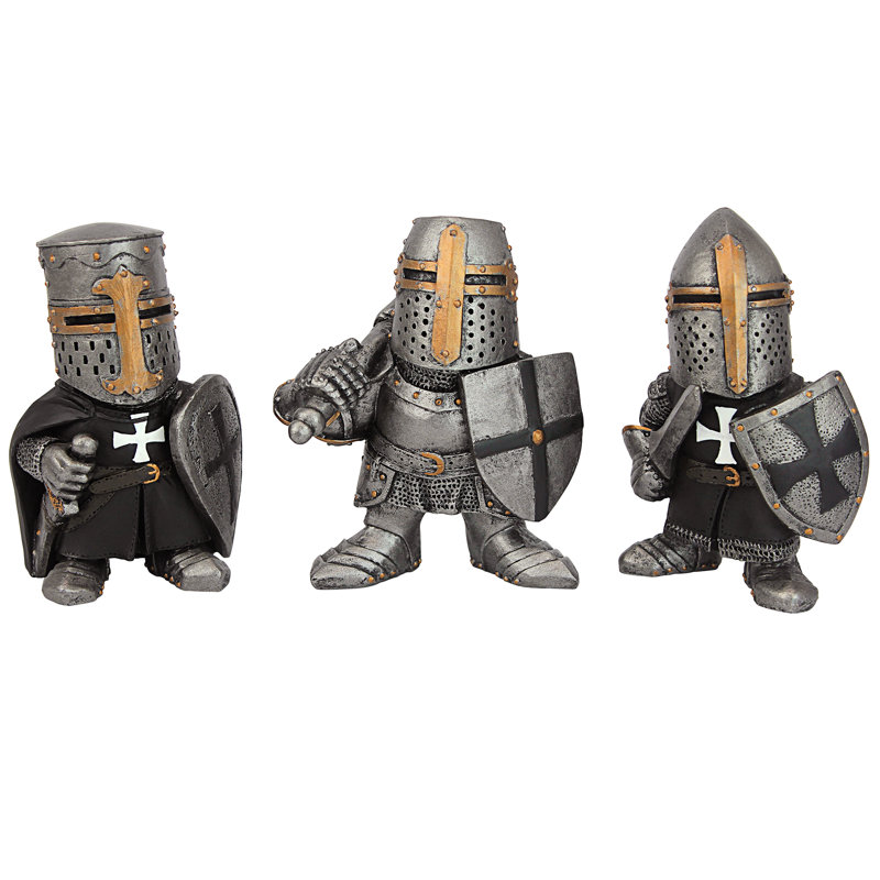 Ensemble de 3 figurines de chevaliers croisés médiévaux 3 pièces