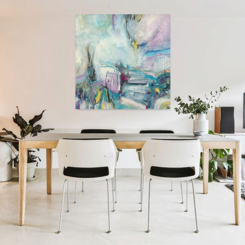 «Into The New Abstract», art contemporain lavande, H 36 po x l 36 po