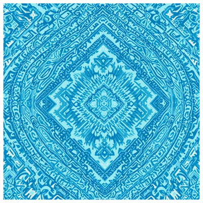 Blue Mandala Pattern Double Sided Throw Pillows