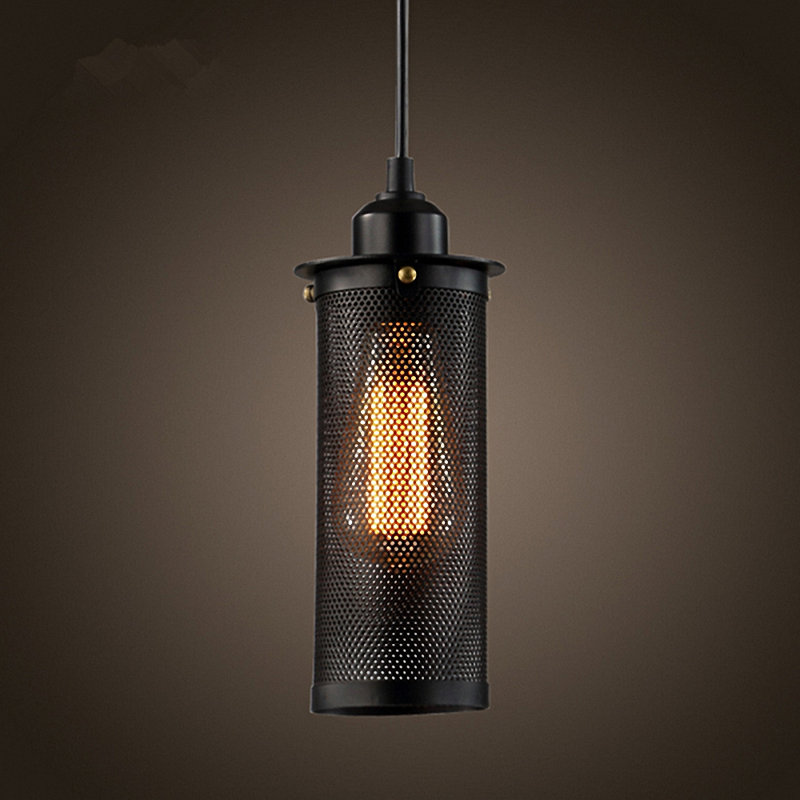 Grand lustre campagnard à 4 lumières avec abat-jour pour salle à manger