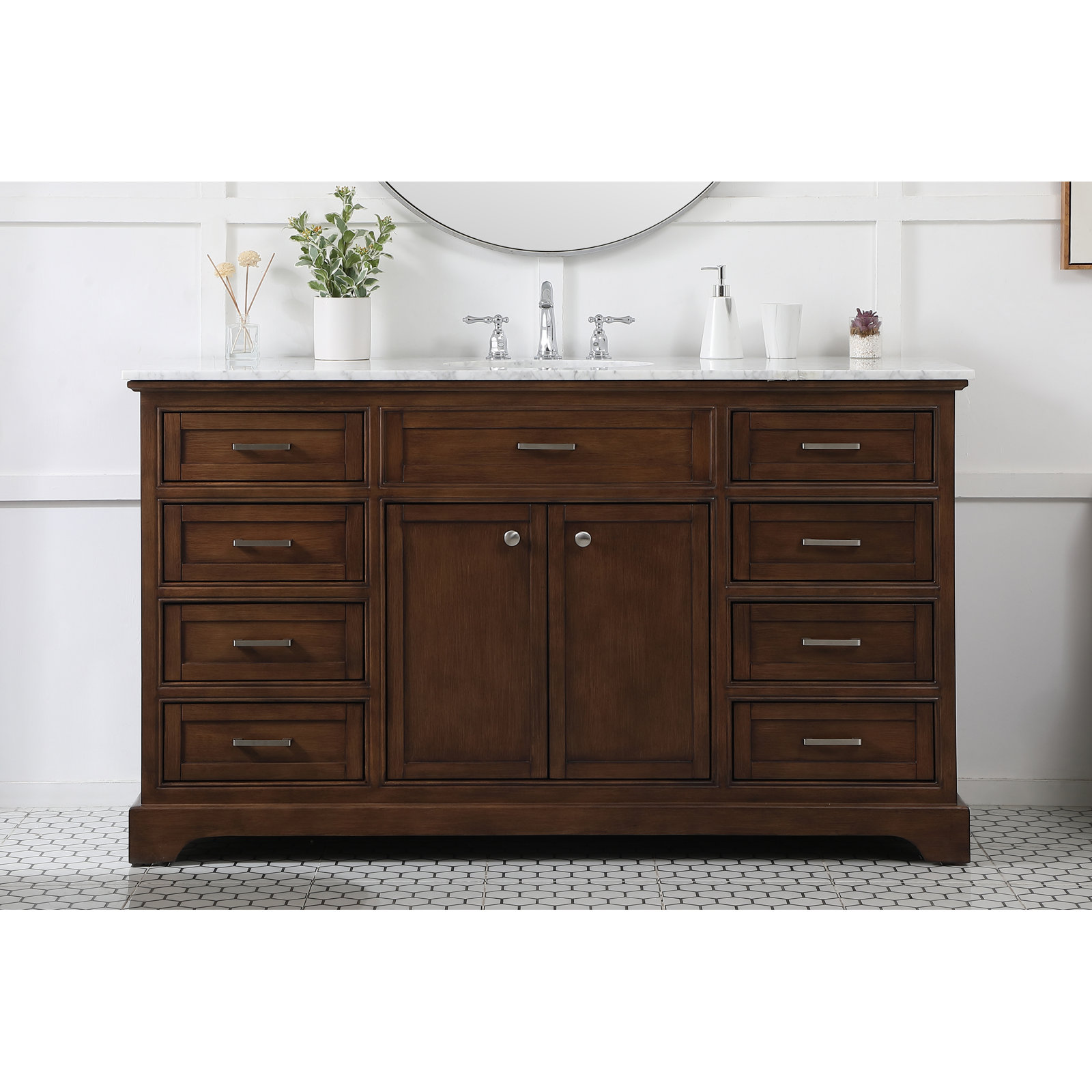 Hermes 60'' Single Bathroom Vanity, Teak