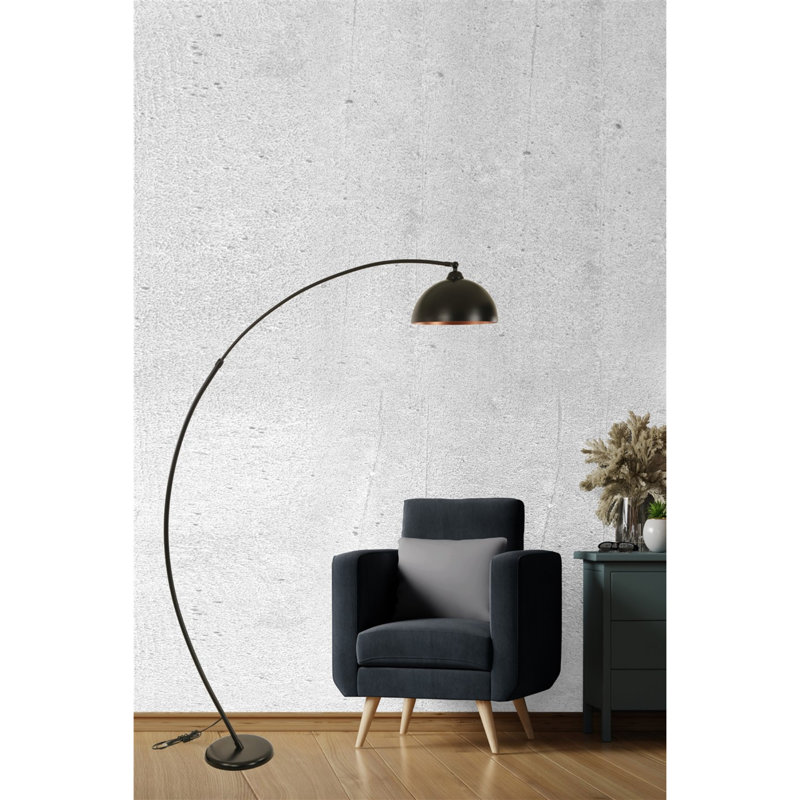 Marlie 185cm Arched Floor Lamp, Black
