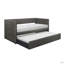 Lit de jour de style moderne avec lit gigogne en tissu gris foncé et tissu d'ameublement 1 pièce (lit de jour)