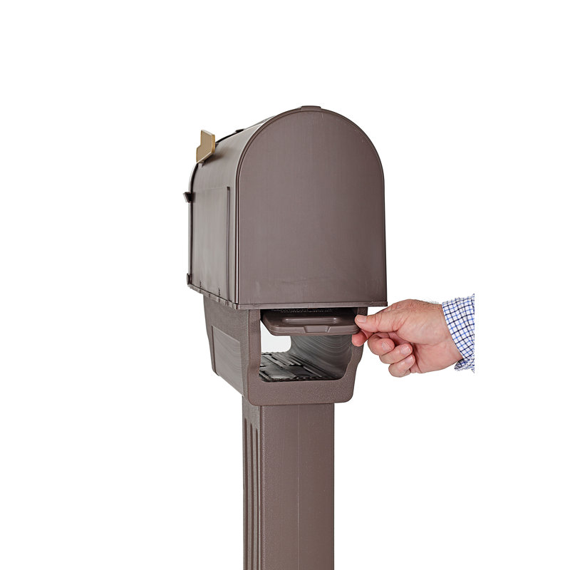 Hampton 8.25" W x 53" H Surface Mount Decorative Post with Newspaper Holder, Bronze