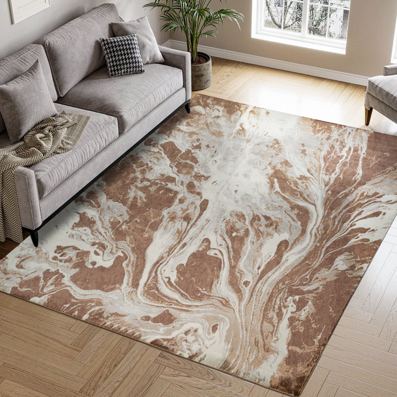 Finch Brown/Beige Rug, Rectangle 8'9" x 12'