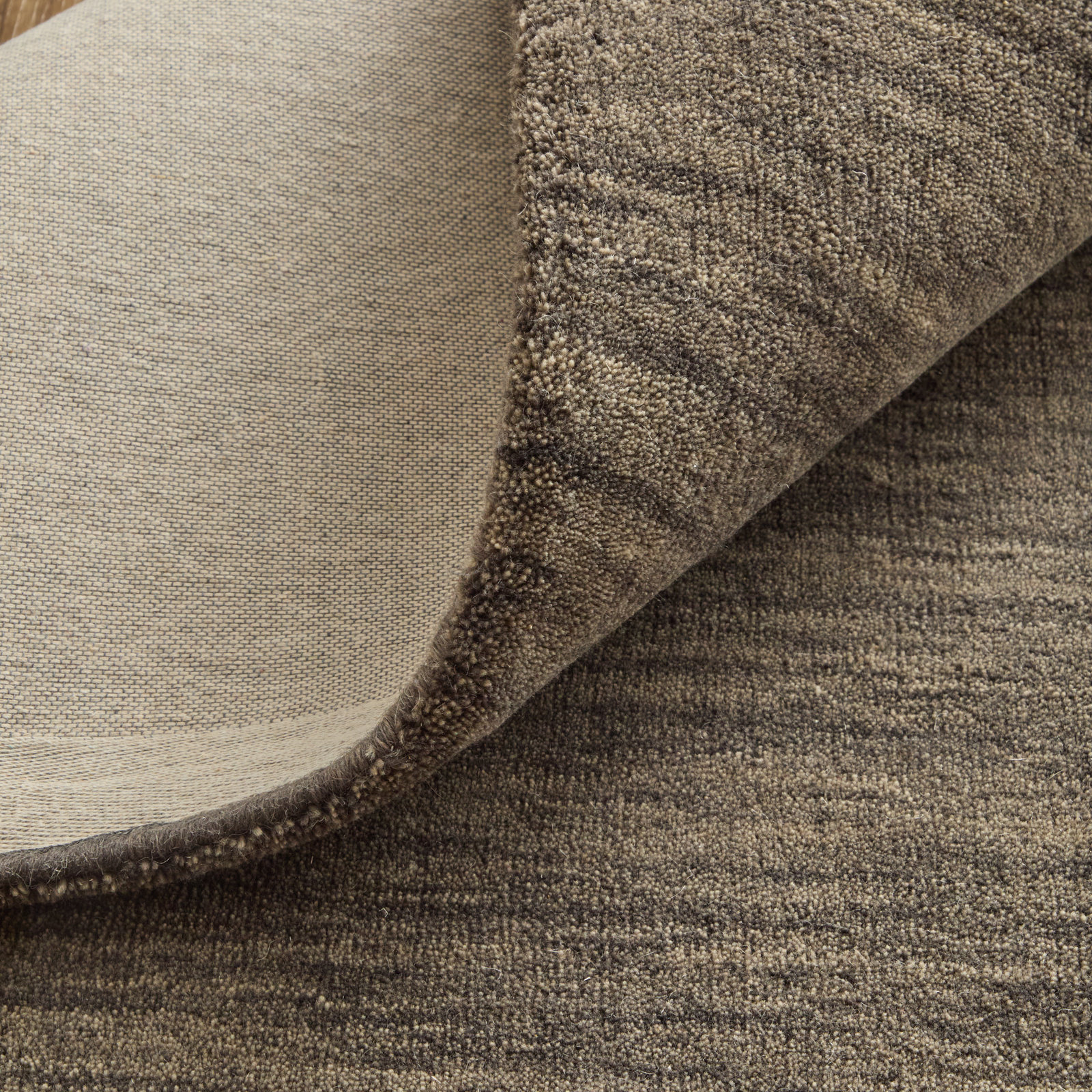 Lineville Dark Gray Hand-Woven Wool Rug, Rectangle 9'6" x 13'6"